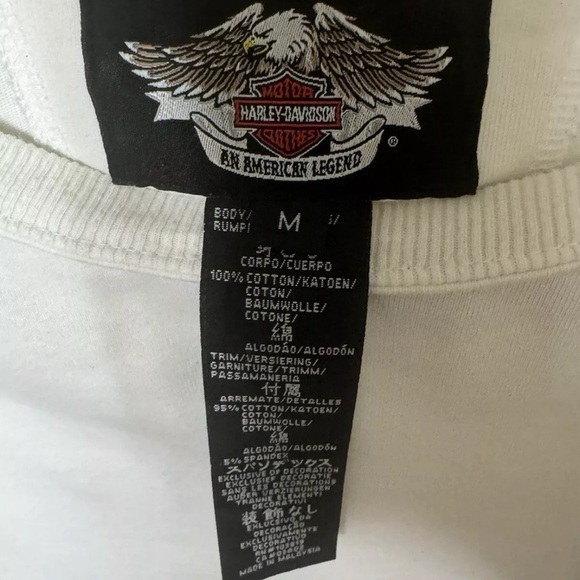 Harley Davidson White long sleeve shirt size medium - Picture 2 of 6